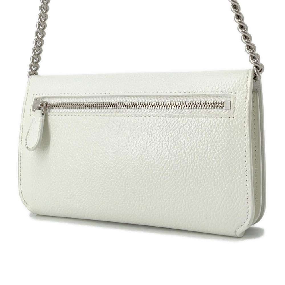 Balenciaga Clutch Chain Leather Shoulder Bag White